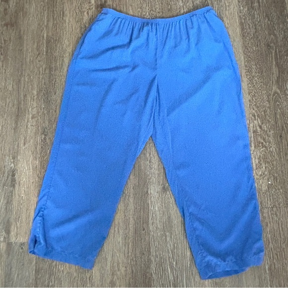 Go Silk washable silk pants women's plus sz 1X blue elastic waist comform relax - Picture 11 of 11